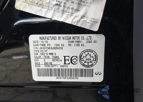 2020 Infiniti Q50 Edition 30 Awd/Luxe Awd/Pure Awd/Sport Awd из США, поврежденный, VIN JN1EV7AR3LM254332